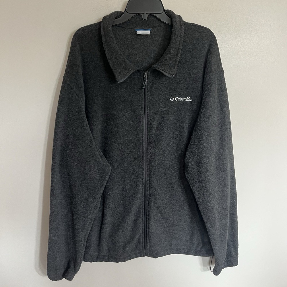 Columbia Men's Full Zip Fleece Jacket Sweater Size 2XL Gray‎